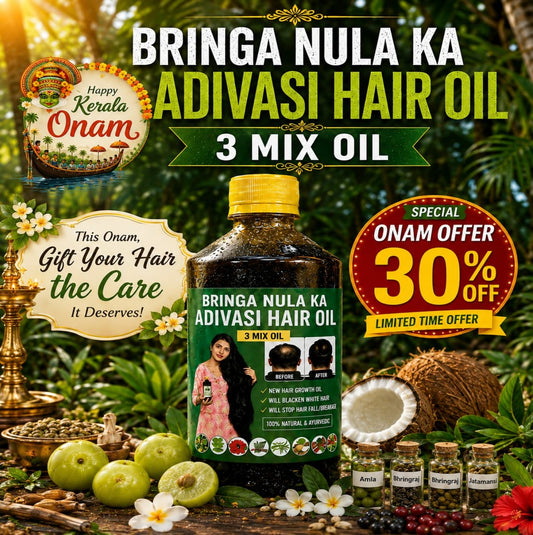 🔻500 ML3 mix Adivasi Bringamoolaka Herbal Hair Oil🌿
