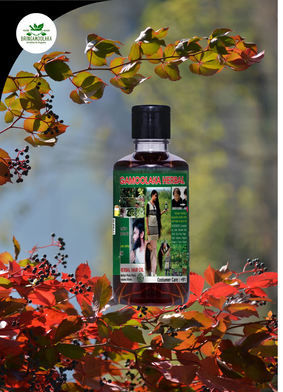 Adivasi Bringamoolaka Herbal Hair Oil 1000ml  FULL COURSE