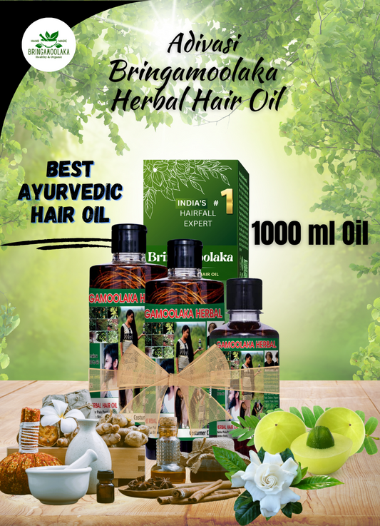 🔻1000 ML  Adivasi Bringamoolaka  Herbal Hair Oil🌿