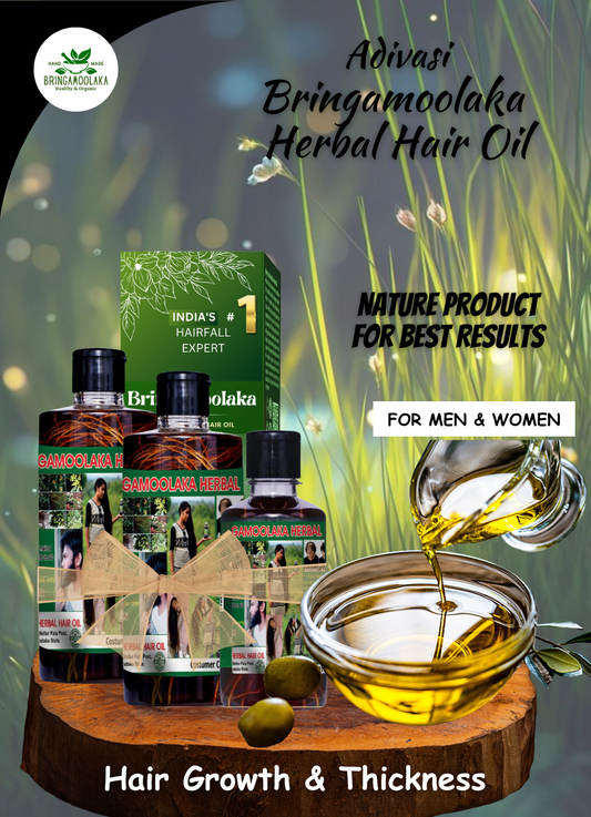 🔻1000 ML  Adivasi Bringamoolaka  Herbal Hair Oil🌿