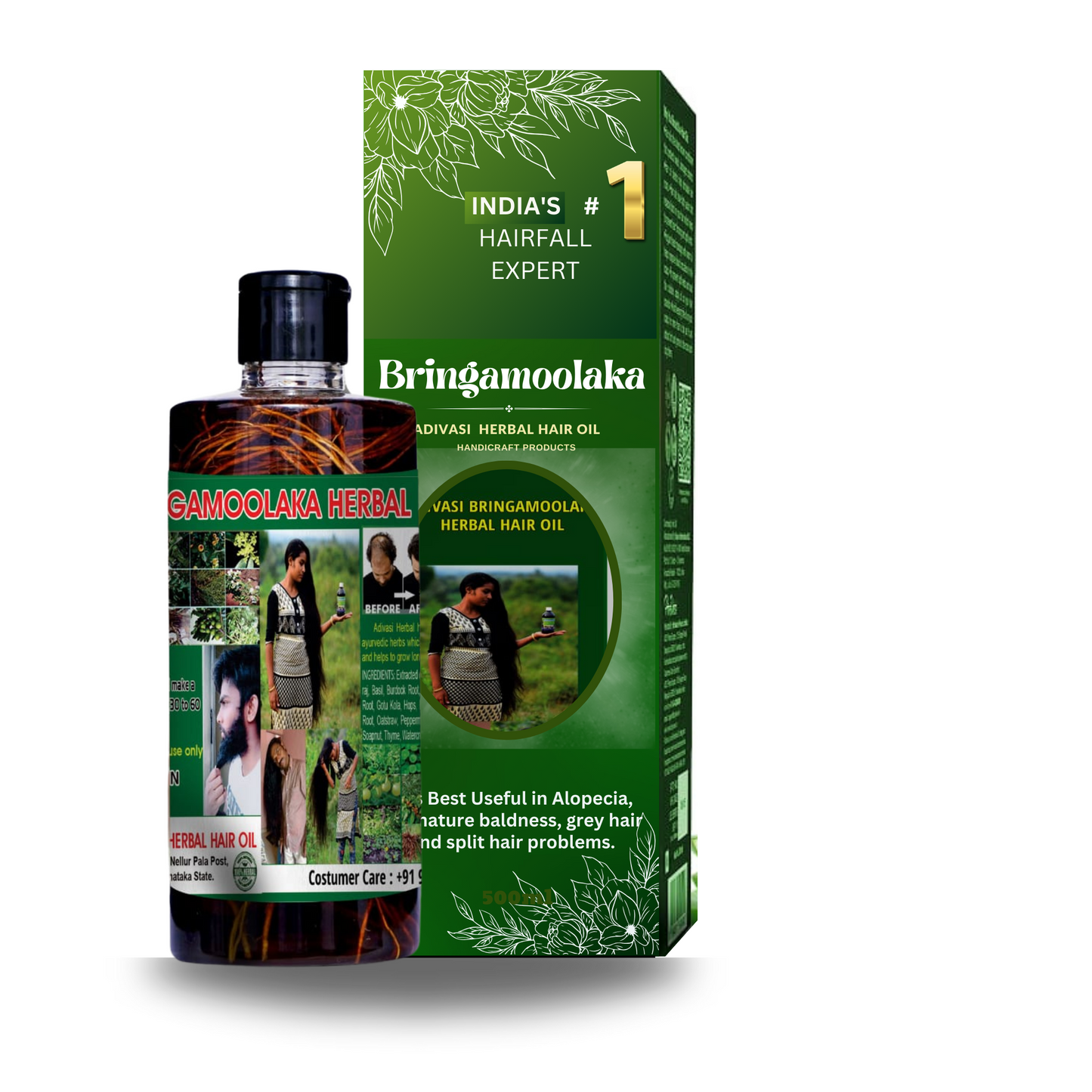 Adivasi Bringamoolaka 100% Pure Ayurvedic Herbal Hair Oil🌿