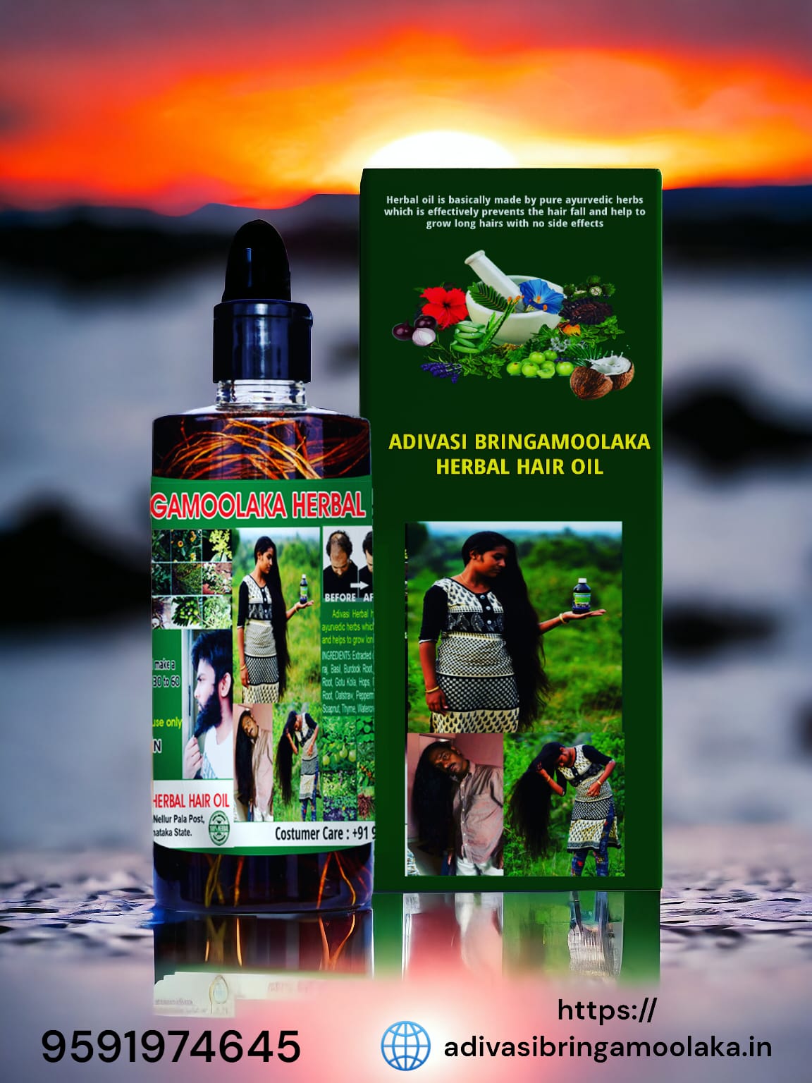 🔻500 ML  Adivasi Bringamoolaka  Herbal Hair Oil🌿