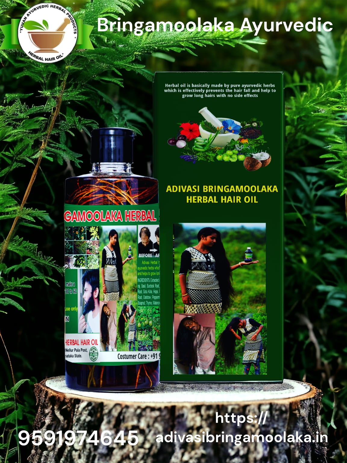 🔻500 ML  Adivasi Bringamoolaka  Herbal Hair Oil🌿