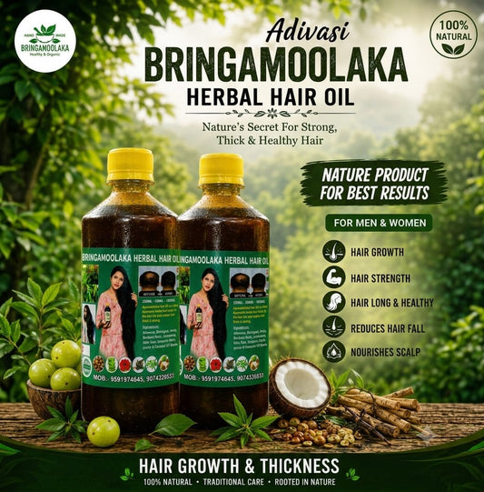 🔻1000 ML  Adivasi Bringamoolaka  Herbal Hair Oil🌿